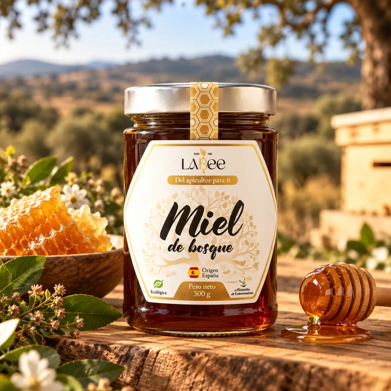 Miel Cruda de Bosque Ecológica 300 g entorno